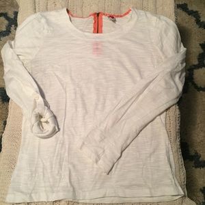 Poof! Long sleeve white top. Size med